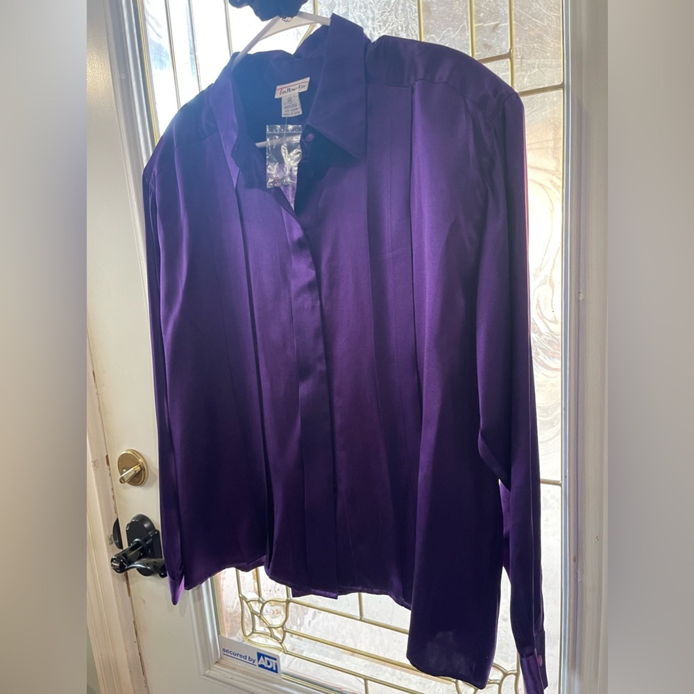 TALBOTS Vintage Purple Silk blouse NWT
